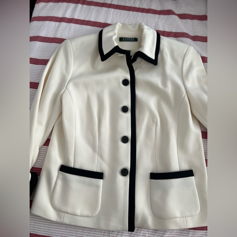 Ralph Lauren Cream and Black Women's Blazer